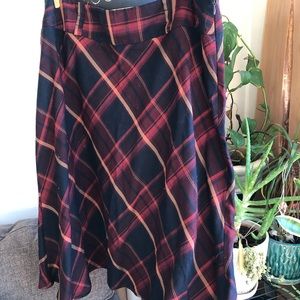 Vintage Style Plaid Skirt
